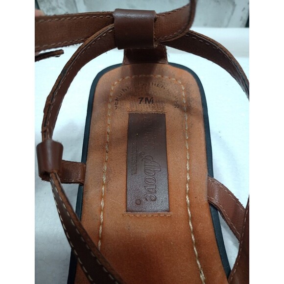 Notch Above Leather Strappy Women's Flats Sandals Brown Sz 7M - Picture 6 of 9